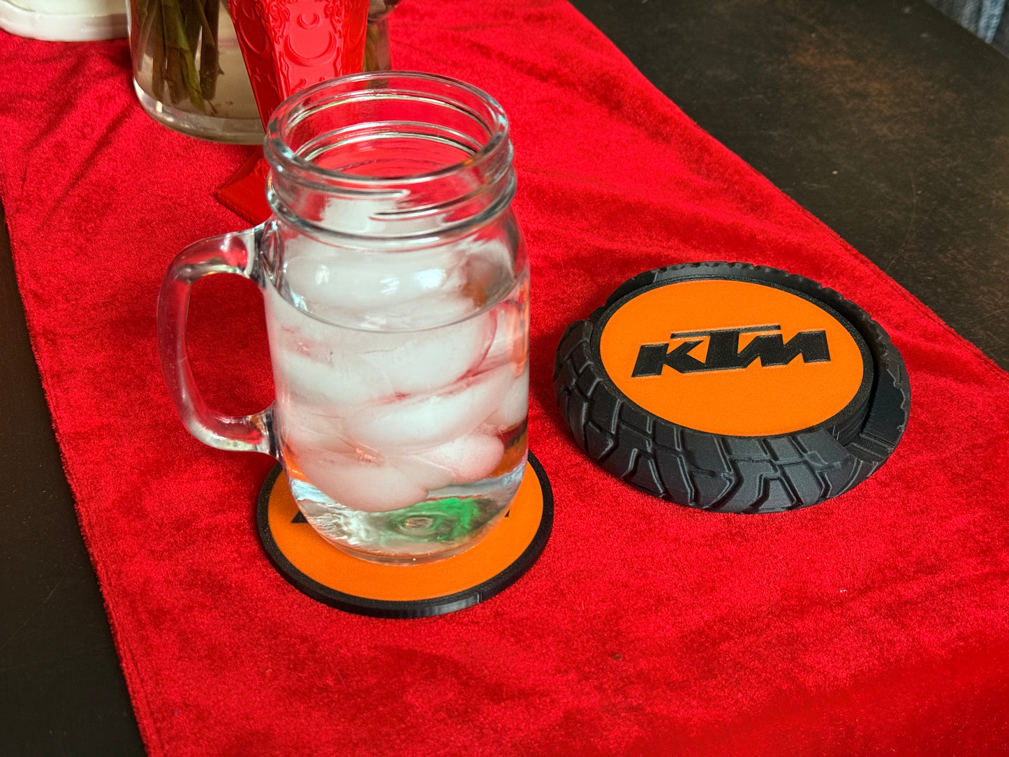 Custom Tire and Logo Drink coaster set