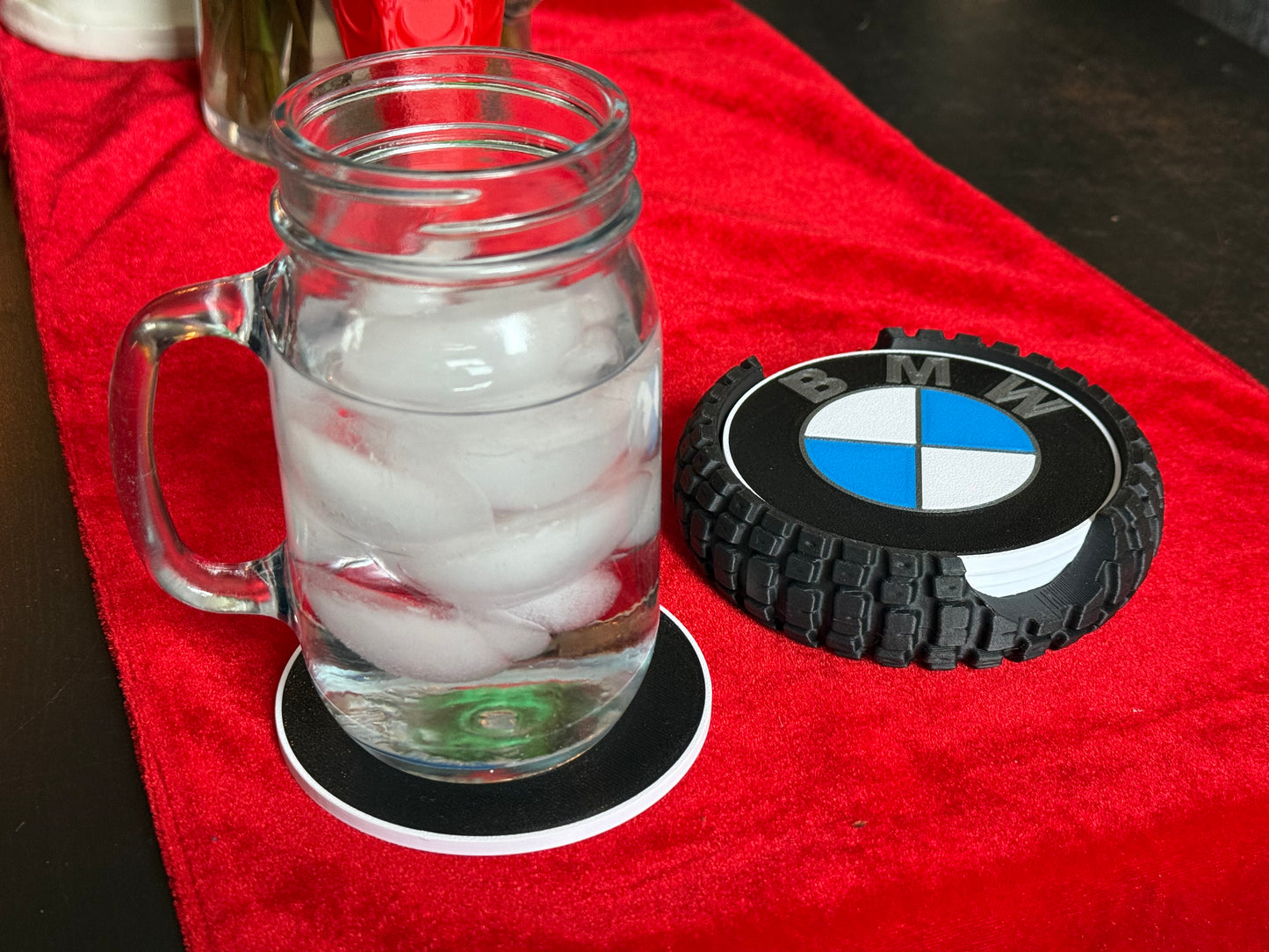 Custom Tire and Logo Drink coaster set